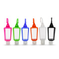 Unique Shaped Empty 30Ml Soft Touch Silicone Plastic Bottle Case For Alcohol Hand Sanitizer Gel Eliquid With Flip Cap And Hook